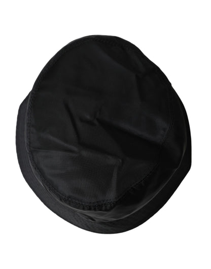 Schwarze Bucket Hat mit breiter Krempe für Herren