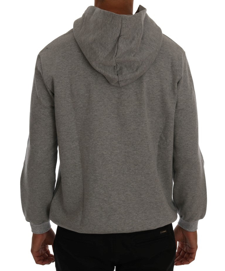 Sophisticated Gray Cotton Hooded Sweater