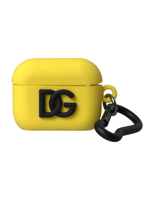 Estuche para Airpods de silicona con logotipo en relieve en color amarillo