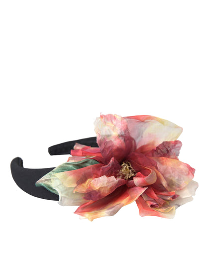 Tiara aus Seide mit Blumenmuster, Rosa, Schwarz, für Damen