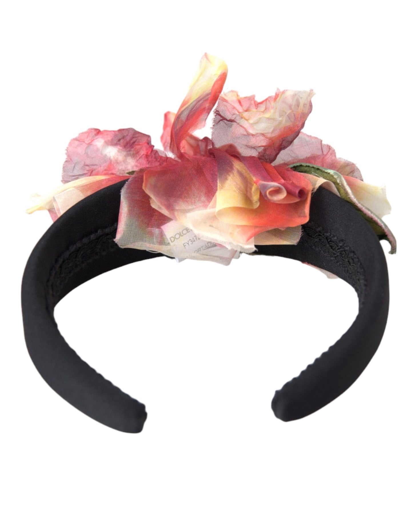 Tiara aus Seide mit Blumenmuster, Rosa, Schwarz, für Damen