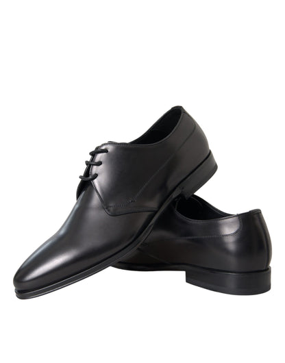 Zapatos formales Derby de cuero negro para hombre