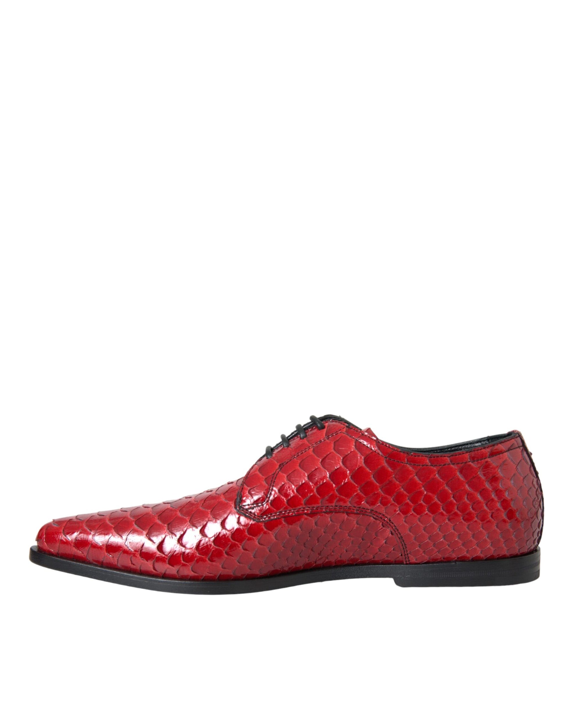 Red Textured Varnished Derby Men Formal Shoes