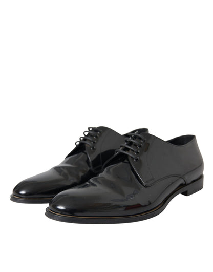 Black Patent Leather Derby Formal Dress Shoes