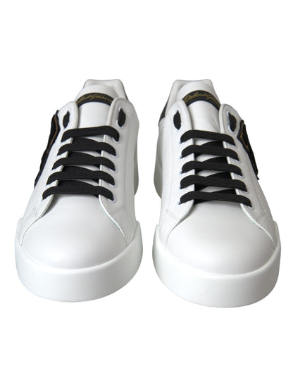 Zapatillas deportivas bajas informales con logotipo DG en cuero blanco