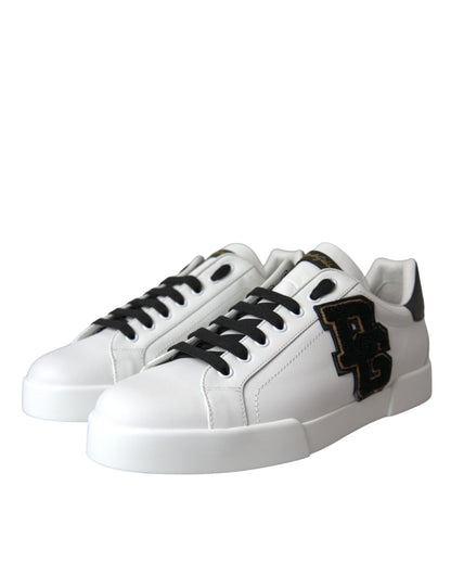 Zapatillas deportivas bajas informales con logotipo DG en cuero blanco