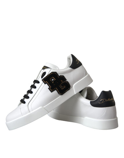 Zapatillas deportivas bajas informales con logotipo DG en cuero blanco