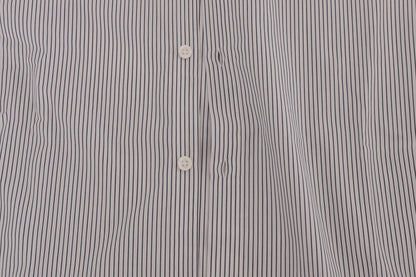 Camisa informal elegante de rayas blancas y azules