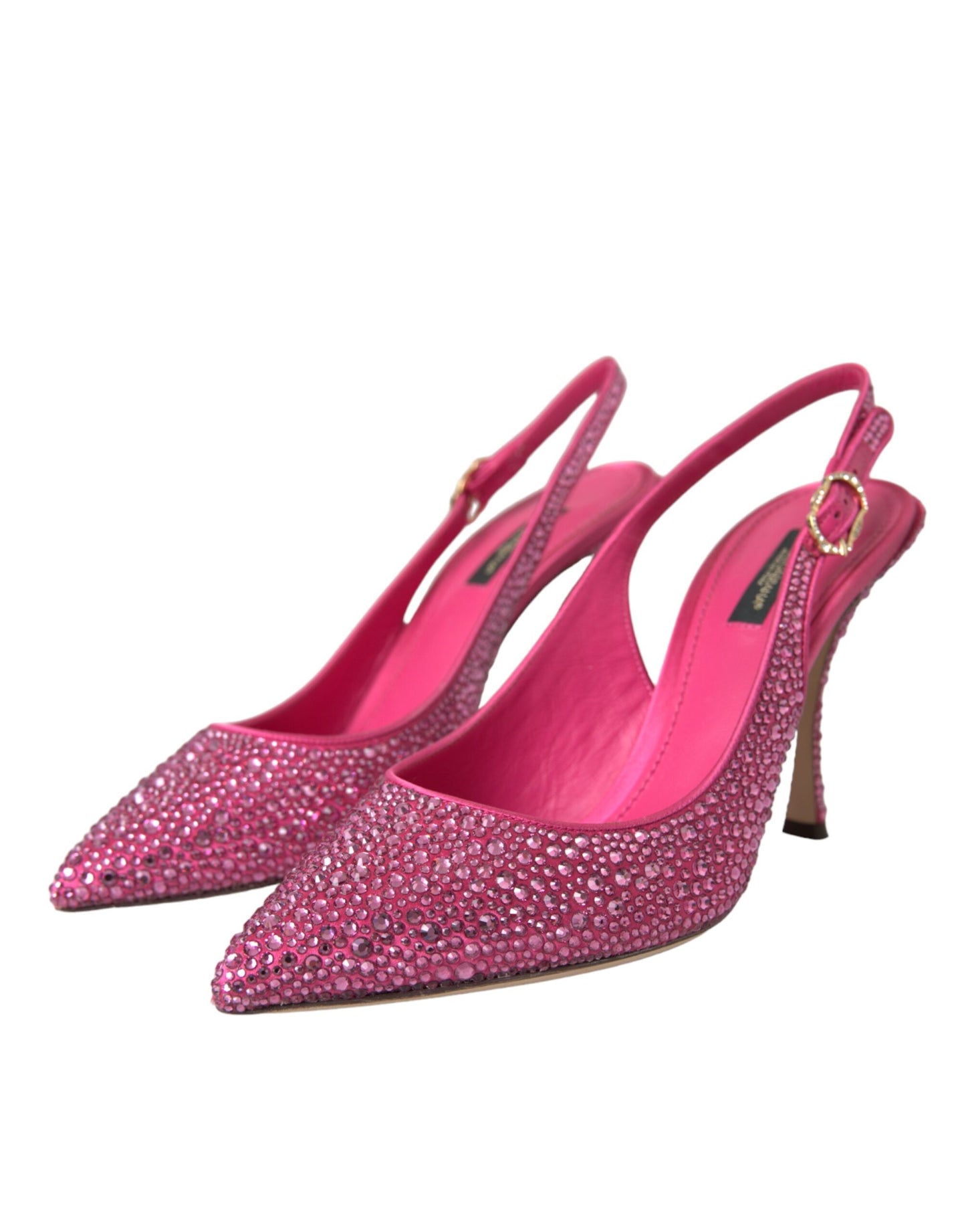 Rosa Slingbacks mit Strasssteinen und Kristallen