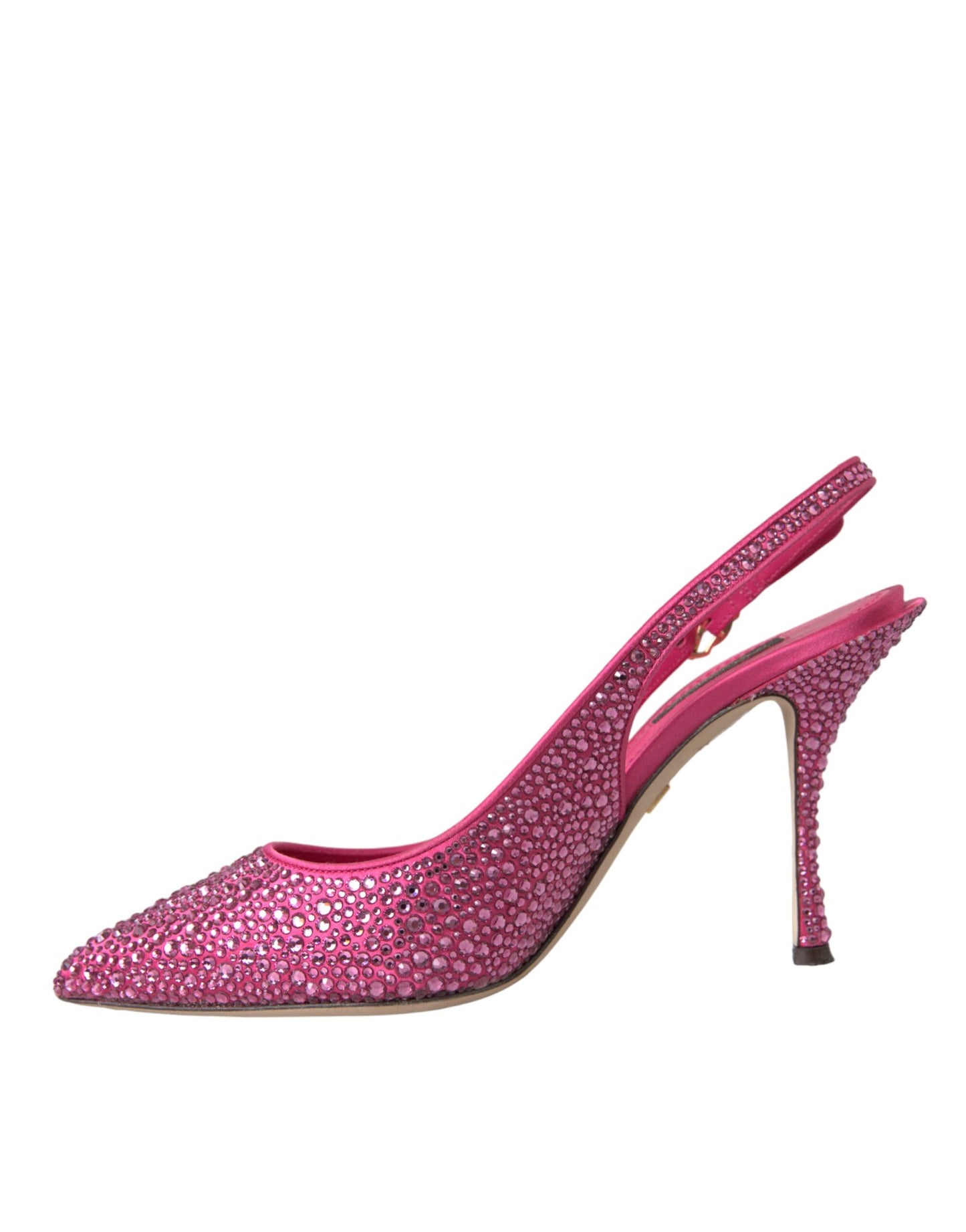 Rosa Slingbacks mit Strasssteinen und Kristallen