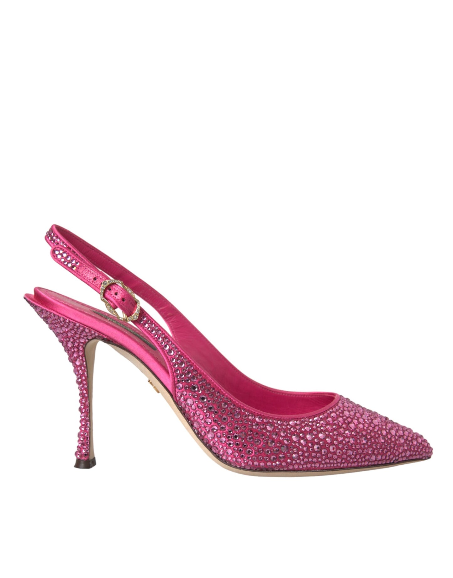 Rosa Slingbacks mit Strasssteinen und Kristallen