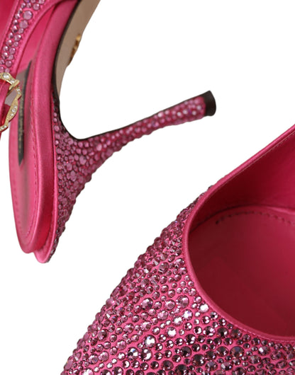 Rosa Slingbacks mit Strasssteinen und Kristallen