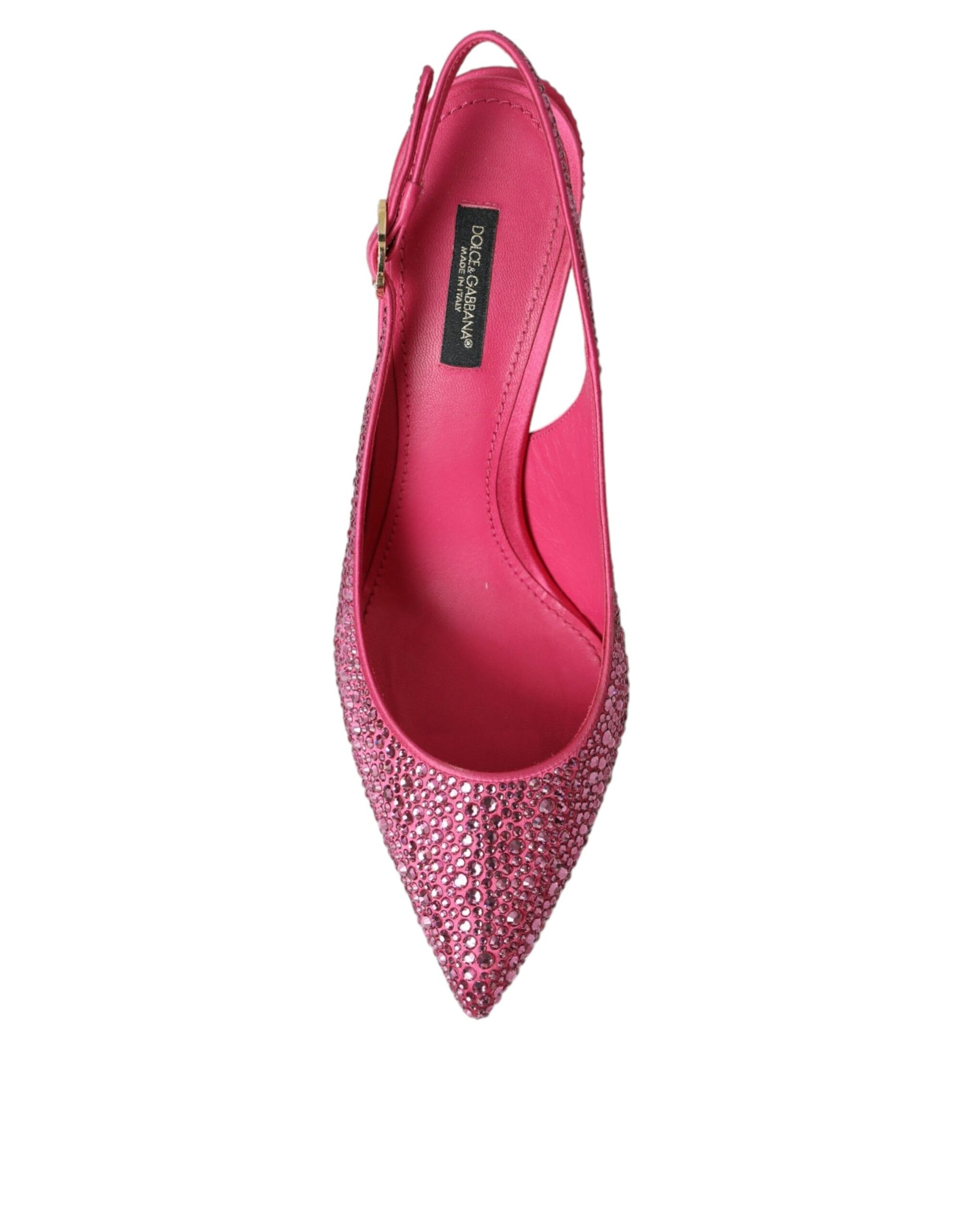 Rosa Slingbacks mit Strasssteinen und Kristallen