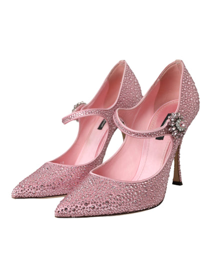 Rosa Pumps mit Strasssteinen und Kristallen