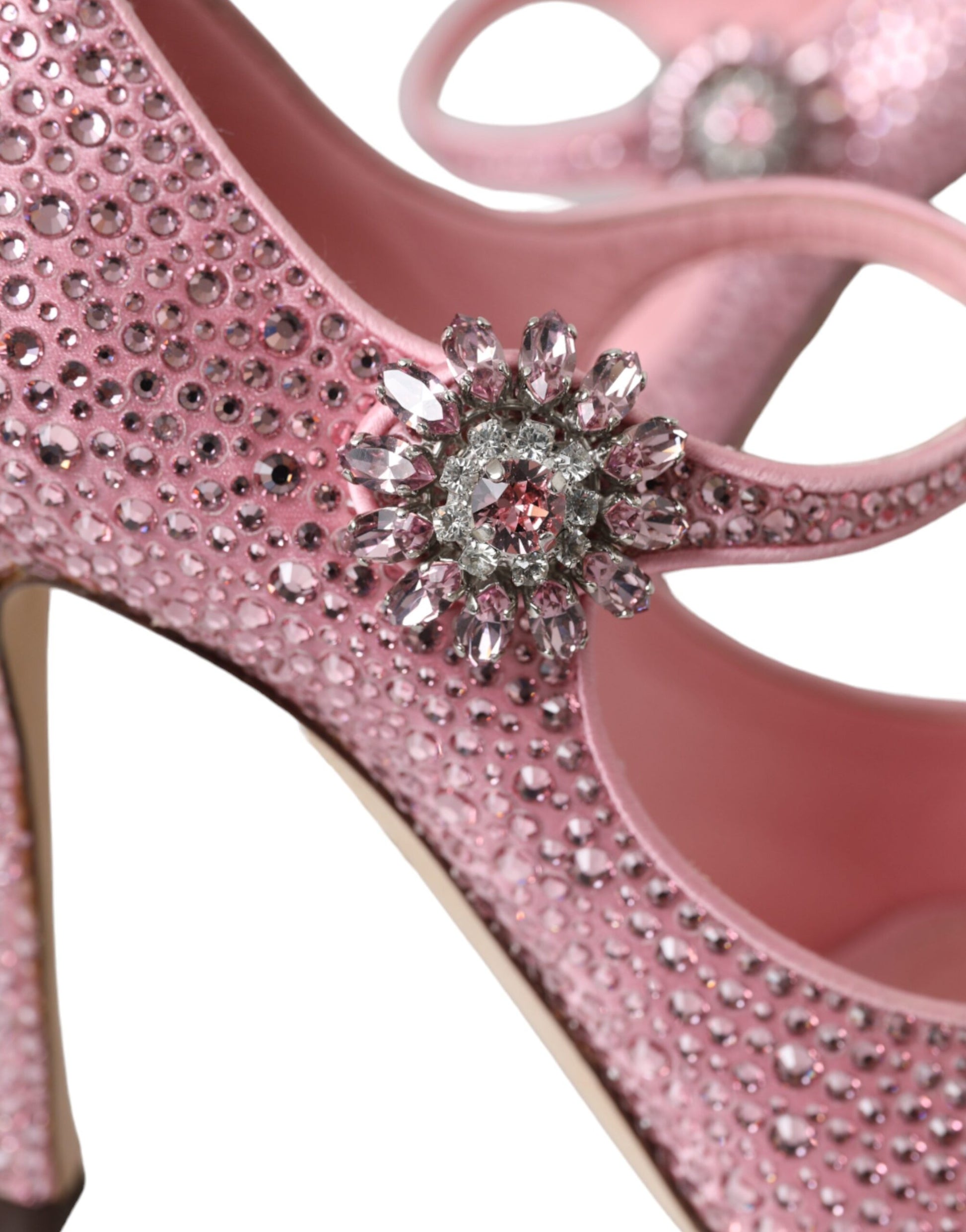 Rosa Pumps mit Strasssteinen und Kristallen