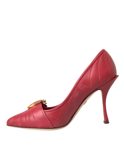 Red Devotion Leather Heels Pumps Shoes