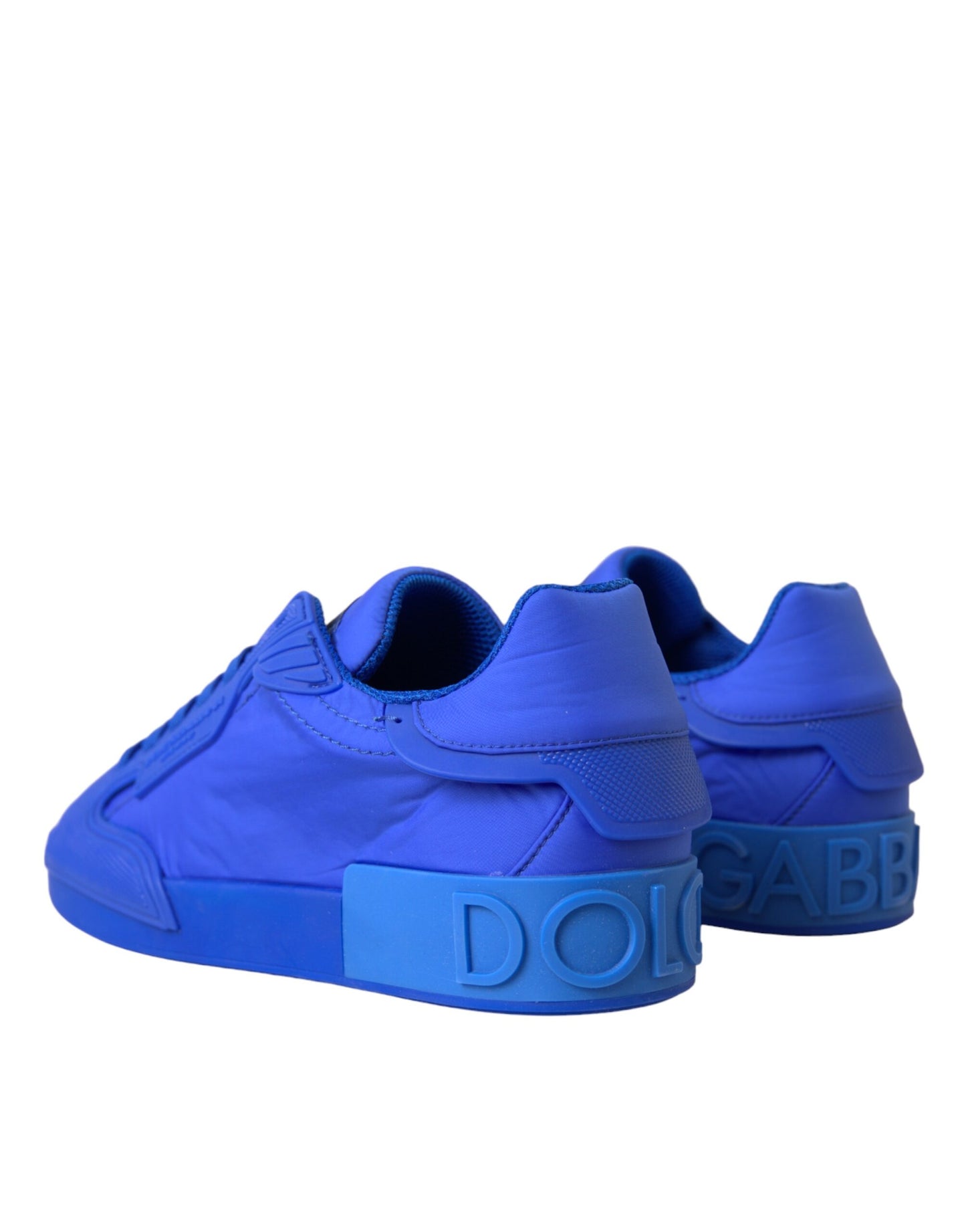 Blue Leather Fabric Low Top Sneakers Shoes