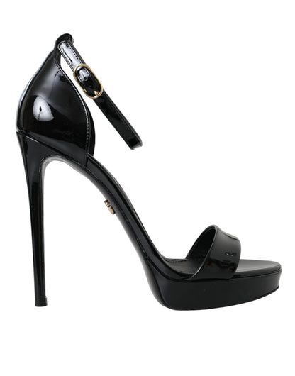 Schwarze KEIRA Leder Heels Sandalen Schuhe