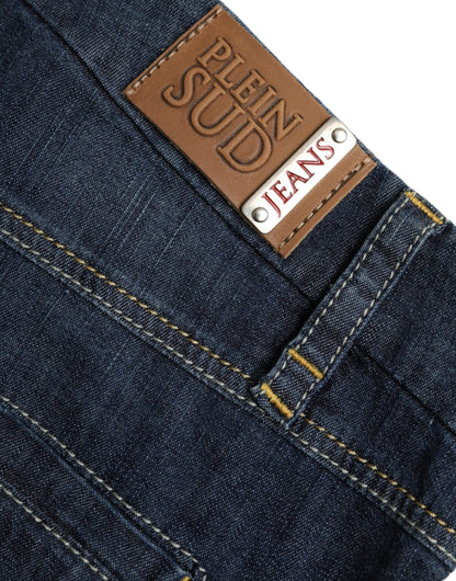 Dunkelblaue Bootcut-Jeans aus Baumwolle