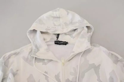 Sudadera con capucha y estampado de camuflaje blanco