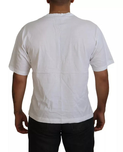 White Cotton DG Appliqué Men Casual T-shirt