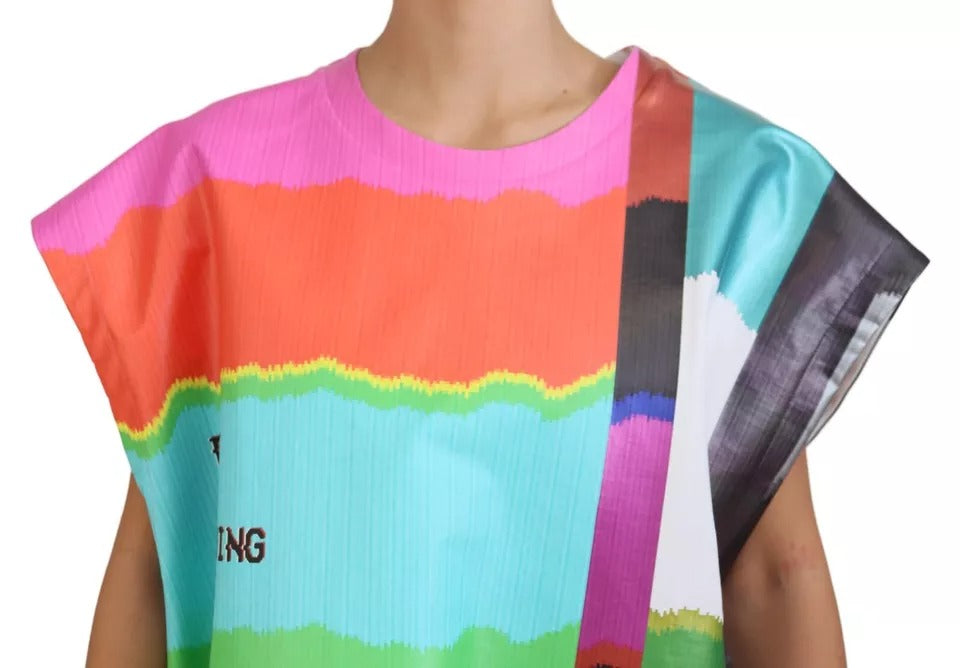 Multicolor TV Glitch Print Blouse Casual Top