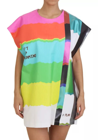 Multicolor TV Glitch Print Blouse Casual Top