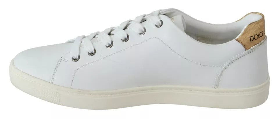 Zapatillas bajas de piel blanca con forma de corazón para hombre