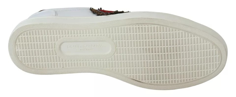 Zapatillas bajas de piel blanca con forma de corazón para hombre