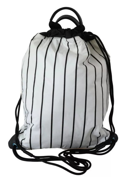 Bolso tipo saco de dormir con cordón ajustable y estampado de Sicilia en color blanco para hombre