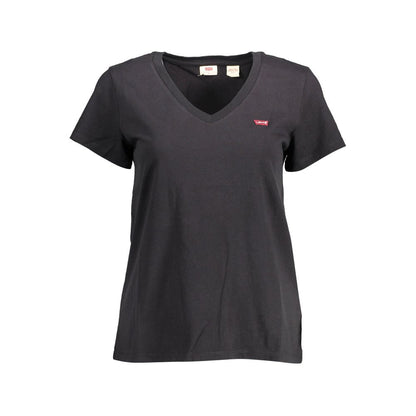 Top de algodón negro para mujer