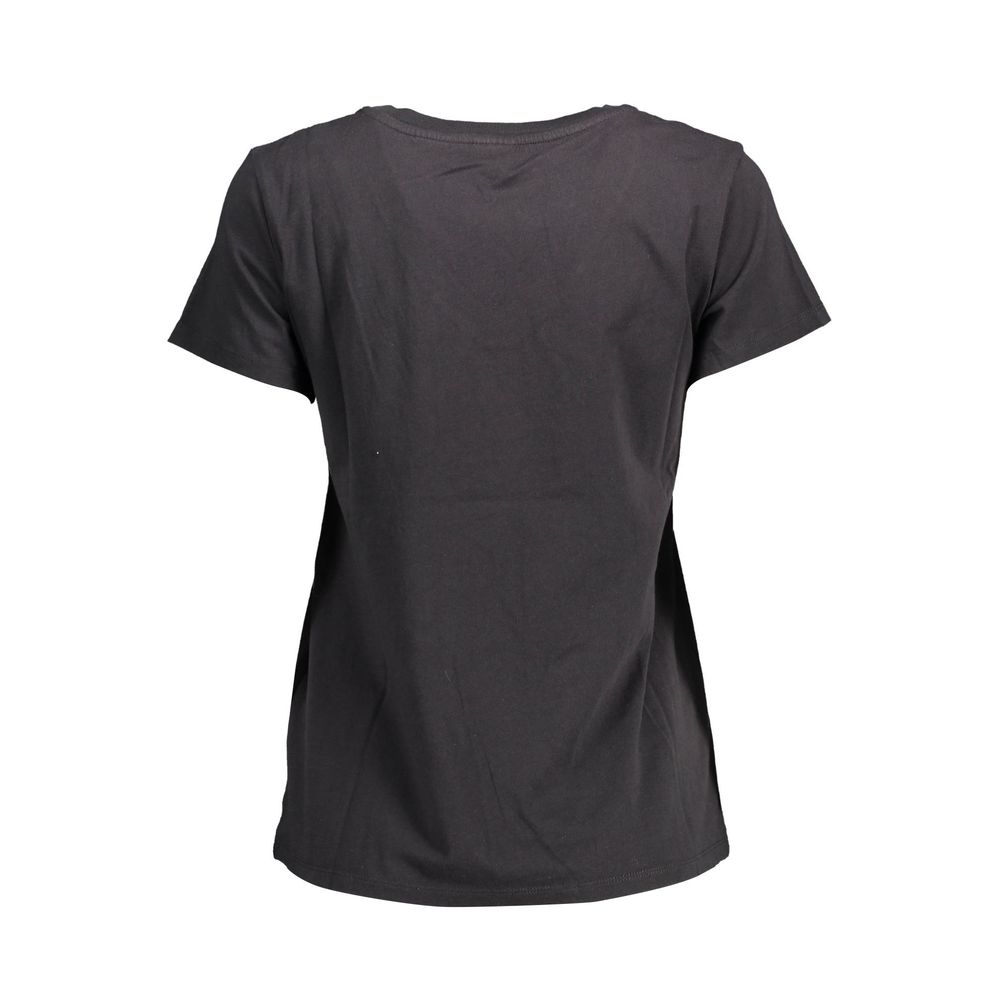 Top de algodón negro para mujer