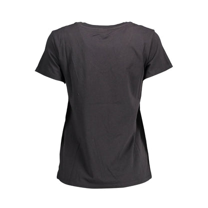 Top de algodón negro para mujer