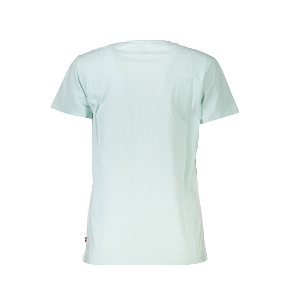 Light Blue Cotton Tops & T-Shirt