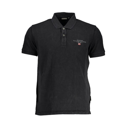 Schwarzes Poloshirt aus Baumwolle für Herren