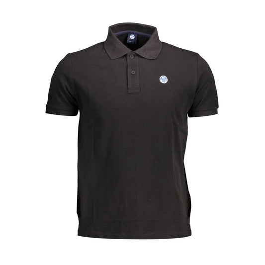 Polo de algodón negro para hombre