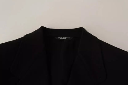 Chaqueta y blazer de corte ajustado de lana negra