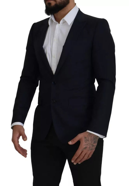 Blazer de hombre con un solo pecho y lana azul