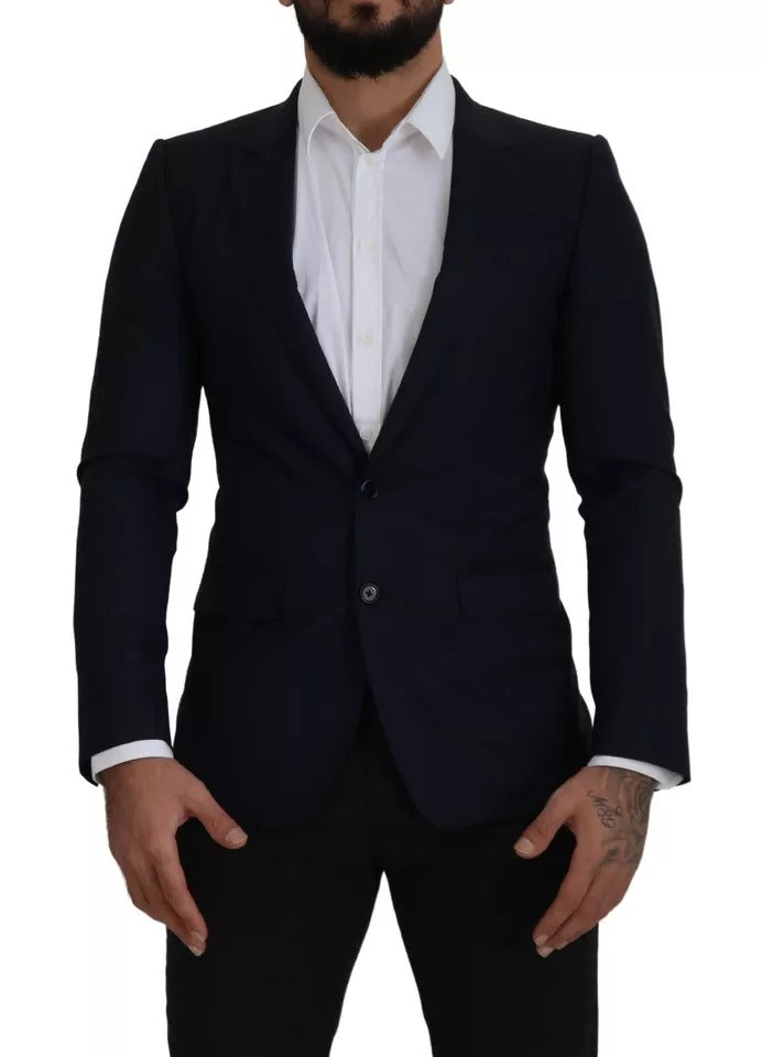 Blazer de hombre con un solo pecho y lana azul