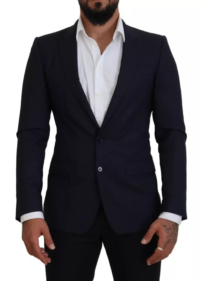 Blauer Blazer aus Wolle im Slim Fit