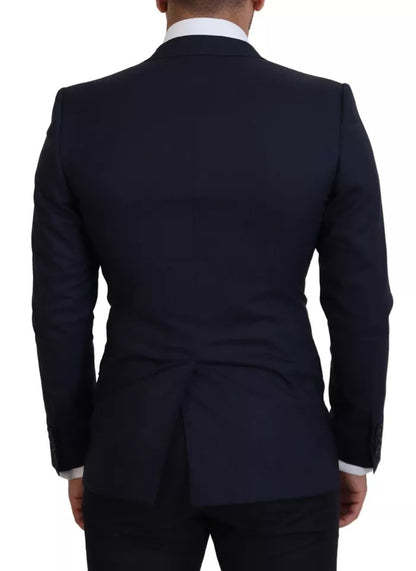 Blauer Blazer aus Wolle im Slim Fit