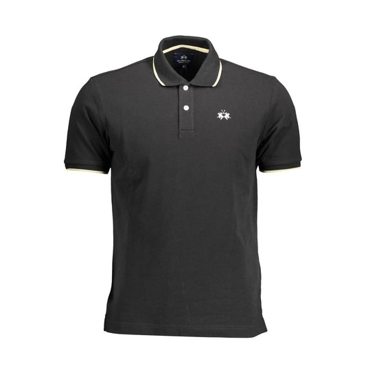 Polo de algodón negro para hombre