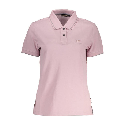 Polo de algodón rosa para mujer