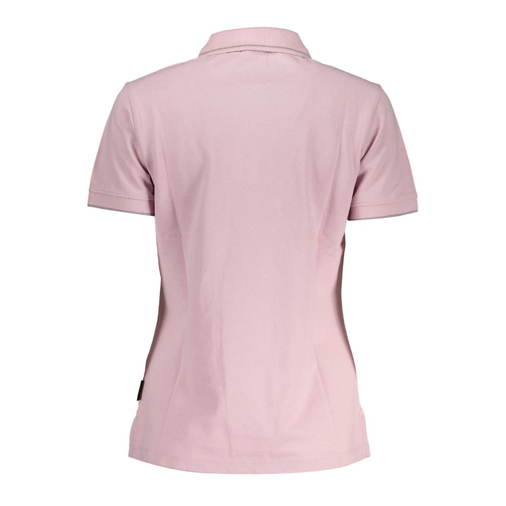 Polo de algodón rosa para mujer