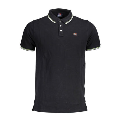 Schwarzes Poloshirt aus Baumwolle für Herren