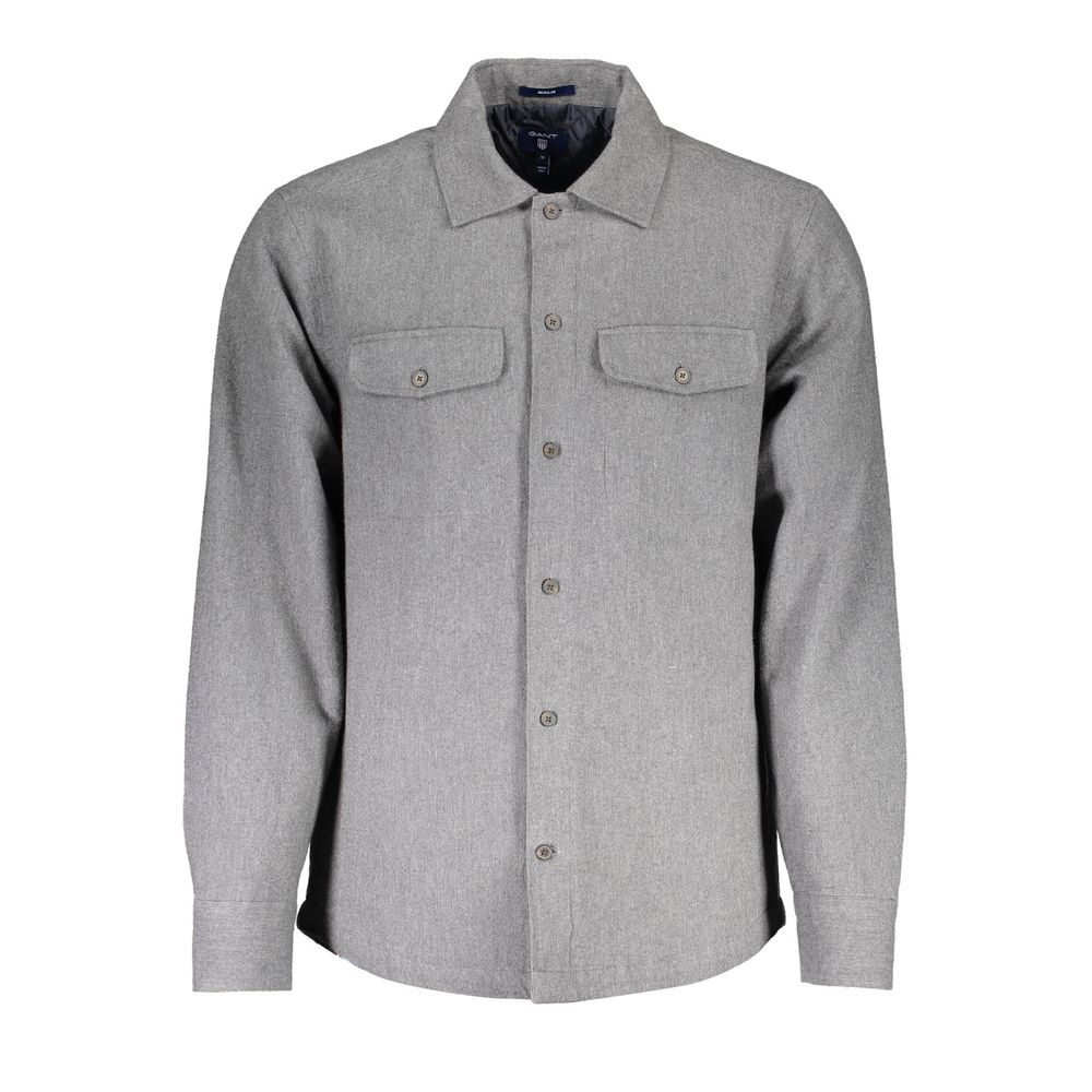 Camisa de algodón gris para hombre