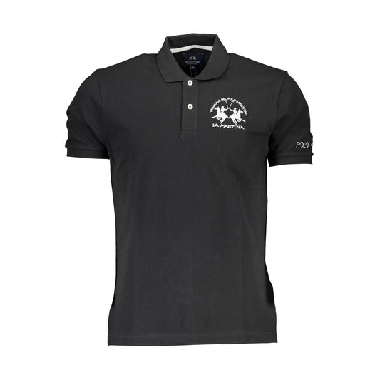 Polo de algodón negro para hombre