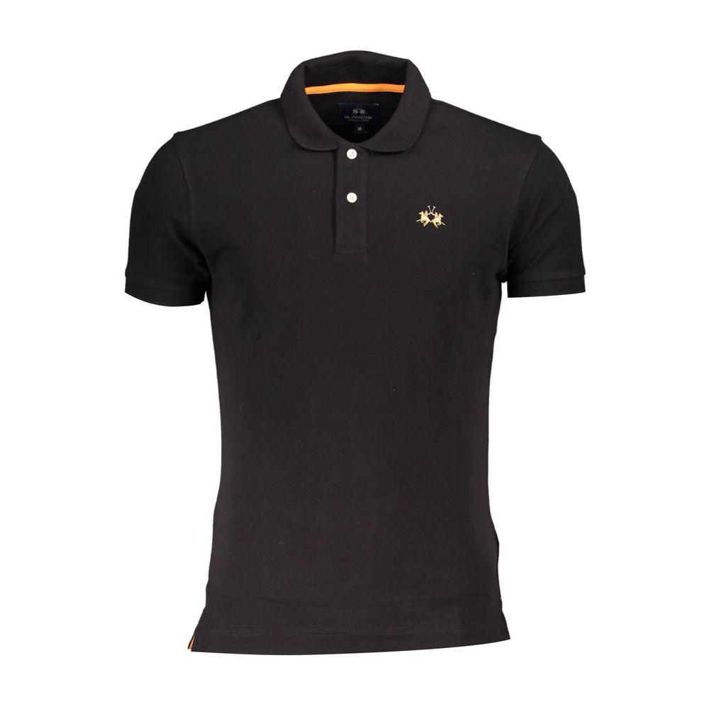 Polo de algodón negro para hombre