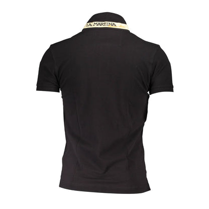 Polo de algodón negro para hombre