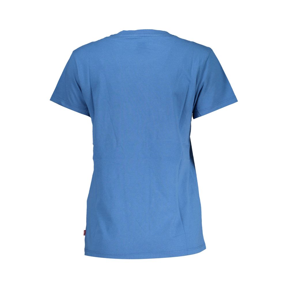 Camiseta de algodón azul para mujer